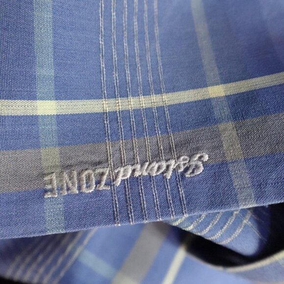 Tommy Bahama Camp Shirt S Blue Plaid Collar Loop Silk Blend Island Zone - Picture 4 of 7